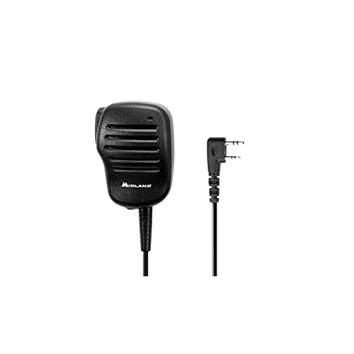 Midland® BA4 Handheld/Wearable Speaker Microphone with Push-to-Talk for Business Two-Way Radios, Black - style: Traditional