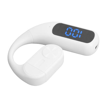 AMONIDA Bluetooth Headset, Single Ear Headset with Earhook Design, Noise Canceling Wireless Handsfree Earpiece for Trucker Driver Business (White) - color: White