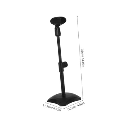 TOYANDONA Adjustable Desktop Microphone Stand round Base for Desk Setups and Professional Studios, Height Adjustable Mic Holder Compatible with Heavyweight Microphones, Sturdy Abs