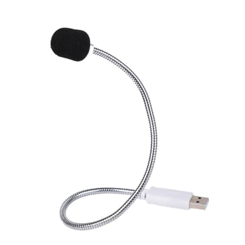 USB Microphone for Computer Desktop Meeting and Voice Chat Portable | Aluminum Alloy Body, Sponge Cover, Compact Lightweight Build, Silver Finish, High Sensitivity, Home Use