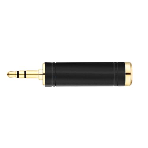Tisino 1/4" Female to 1/8" Male Stereo Headphone Adapter, Black, 1 Pack | 1/4" to 3.5mm Audio Jack Adapter Aux Converter for Amp/Mixer/Keyboard, Gold-Plated TRS Mini Jack Stereo Plug - size: Adapter 1PCS