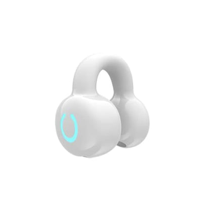 Bluetooth Earphone Single Ear Bone Conduction Earphone Clip Ear Music Noise Cancelling HD Call Sports Gaming Earphone(Single White) - color: Single White