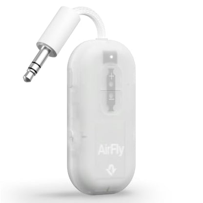 Twelve South AirFly Pro 2, Bluetooth Adapter, Pair 2 AirPods, Glacial White | Pair 2 AirPods or Wireless Headphones – 3.5mm AUX Bluetooth Transmitter and Receiver for Cars, Boats, Treadmills, TVs & More - color: Glacial White, style: AirFly Pro 2