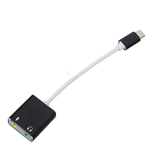 USB C Microphone Adapter, Aluminum Alloy Type C Sound Card, 7.1 Channel Audio Output, Plug and Play, Compact Type to 3.5mm Headphone Jack for Laptop Desktop Gaming