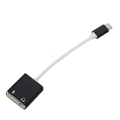 Alomejor USB C Microphone Adapter, Aluminum Alloy Type C Sound Card, 7.1 Channel Audio Output, Plug and Play, Compact 13g External USB Sound Card for Desktop Laptop Gaming