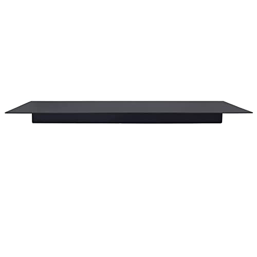 Linear Floating Shelf Wall Mounted Metal Shelves Heavy Duty Industrial Modern Steel Black Linear Metal Wall Shelf Modern Farmhouse Living Room Metal Wall Decor (7-inch X 15-inch) - size: 7"*15"