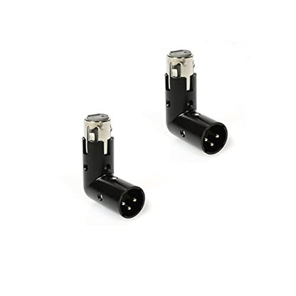 LyxPro XLR Angle Adapter Dual Male and Female can be positioned to 4 Different Angles Right Left and 90 Degree Great for Mixers that Interfere with Other Applications - 2 Pack - size: ef of 2 pk