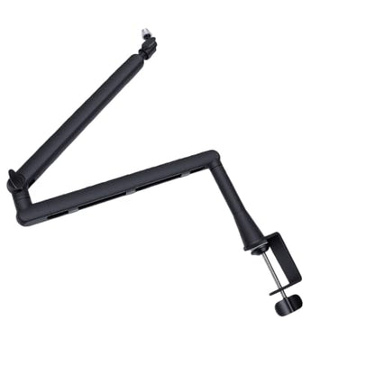 Studio Mic Arm with Cable Management, Adjustable Boom for Streaming | Iron ABS Build,3/8in Adapter,5/8in Adapter,Hidden Cable Routing,5.7in Extension RodDesk Clamp Mount