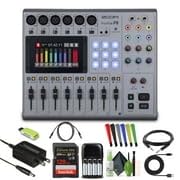 Zoom PodTrak P8 Podcast Recorder Battery Powered Bundle | For Podcasting & Interviews | 6 Microphone Inputs | 6 Headphone Outputs | 9 Sound Pads | Onboard Editing
