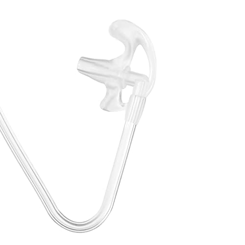 Earpiece with mic PTT Compatible for Motorola Walkie Talkie Radio cls1110 cls1410 bpr40 cp100 cp185 cp200 cp200d rdm2070d with One Pair Medium Earmolds, Covert Acoustic Tube Headset, 2 Pack