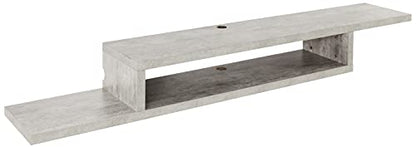 Martin Furniture Asymmetrical Floating Wall Mounted TV Console, 72inch, Stone Gray, 72" - color: Stone Gray, size: 72"