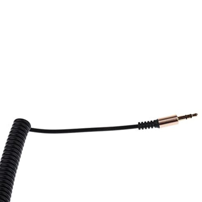 3.5mm Aux Cable Cord Coiled Headphone Cable 3.5mm Aux Extension Stereo Audio Cord Copper Right Angle Suitable for Portable Device Speaker, Black