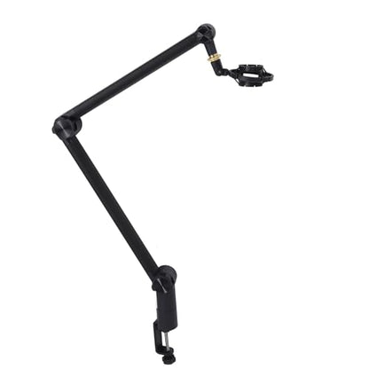 Zerone Adjustable Microphone Boom Arm Stand,Full 360 Degrees Rotation Mic Suspension Boom Arm Stand,Cable Management Channels, 3/8 to 5/8 Screw Adapter, Ideal for Podcast Streaming,