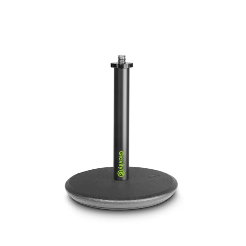 Gravity Microphone Stand MS T 01 B Tabletop Microphone Stand with Round Base for Desktop Recording and Podcasting, black