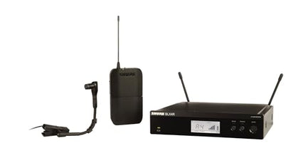 Shure BLX14R/B98 Rack-Mount Instrument Audio System H10 Band (542–572 MHz) – BLX4R Receiver, BLX1 Bodypack & BETA 98H/C Clip-On Mic for Brass, Woodwinds & Percussion, Up to 14 Hr Battery, 300 ft Range - style: Rack Mount