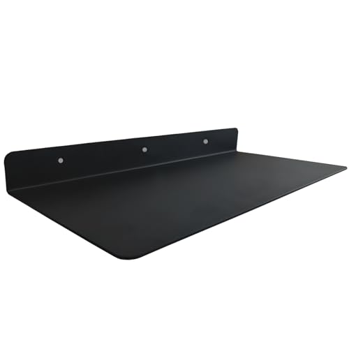 Linear Floating Shelf Wall Mounted Metal Shelves Heavy Duty Industrial Modern Steel Black Linear Metal Wall Shelf Modern Farmhouse Living Room Metal Wall Decor (7-inch X 15-inch) - size: 7"*15"