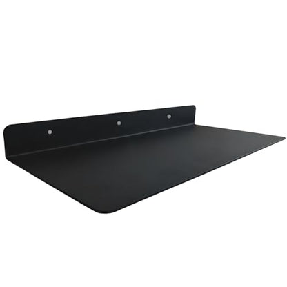 Linear Floating Shelf Wall Mounted Metal Shelves Heavy Duty Industrial Modern Steel Black Linear Metal Wall Shelf Modern Farmhouse Living Room Metal Wall Decor (7-inch X 15-inch) - size: 7"*15"