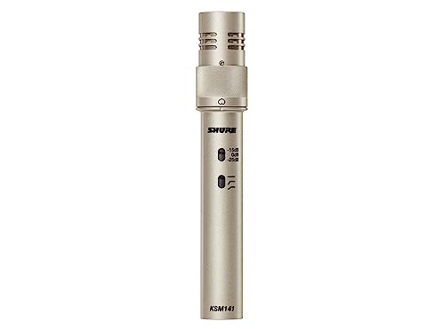 Shure KSM141/SL Dual-Pattern End-Address Condenser Studio Microphone, Champagne - style: Single