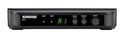 Shure BLX24/PG58 Wireless Vocal Microphone System - H9 Band | 14-hour battery and 300 ft UHF range with PG58 handheld vocal mic and single-channel receiver for live vocals - style: Full System