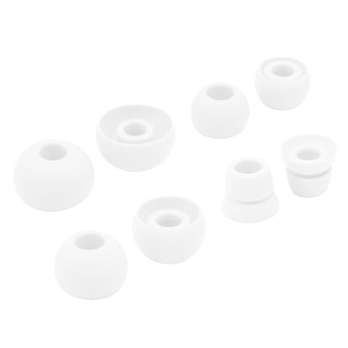 hopopwer Replacement Silicone Earbuds Tips for Powerbeats 3 Powerbeats 2, 4 Pairs Earbuds Silicone Ear Tips Set - Small, Medium, Large and Double Flange (White) - color: White without Pen