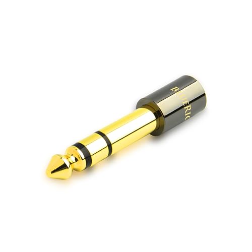 BlueRigger 1-Pack 1/4 to 3.5mm adapter (TRS 1/4 to 1/8 AUX Audio Jack Converter, Gold Plated, Aluminum Shell, 6.35mm Male to 3.5mm Female) Stereo Headphone Adapter for AUX Cable Guitar Amplifier Piano - size: 6.35MM-3.5MM-ADPT