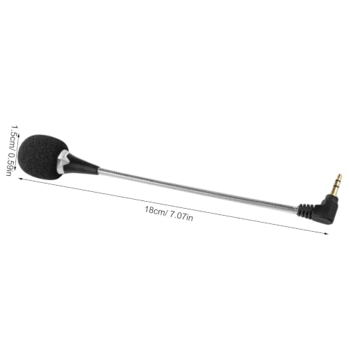 2pcs Mini Laptop Microphone 3.5mm with 360° Bendable Metal Gooseneck, Compact Noise Cancellation Mic for Online Meetings and Voice Recording on PC and Desktop Computer