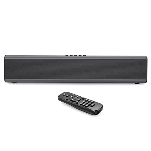 OFFSIR 50W Sound Bar for Smart TV with Bluetooth 5.0 (Gray) | Optical, coaxial, AUX, USB inputs. 3 EQ modes, adjustable bass/treble. Compact size for TV, PC, gaming, dorm