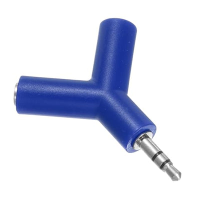 MECCANIXITY Headphone Splitter Adapter, 3.5mm Male to 2 Port Female Y Jack Aux Stereo Splitter for Phone Headset PS4 Switch Tablets, Dark Blue - color: Dark Blue