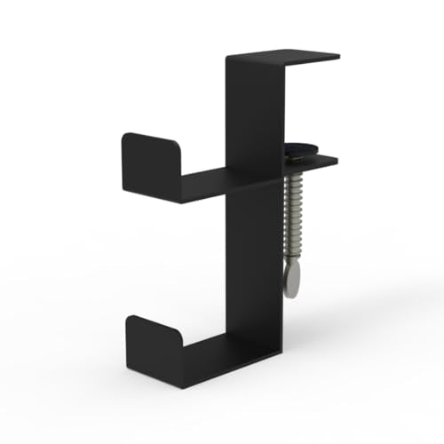 G+ Life Under Desk Metal Game Controller Headphone Hanger Holder Mount - Adjustable Gamepad Hook Stand for Xbox, PlayStation PS4, Nintendo Switch, PC Videogame, Steam, DualShock, SteelSeries (Black)