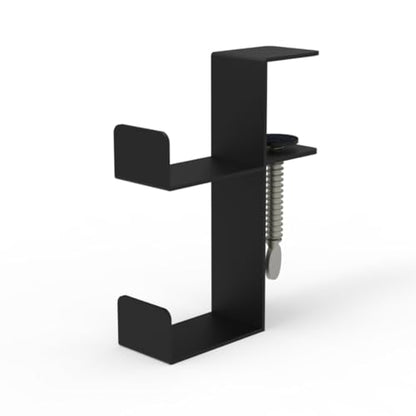 G+ Life Under Desk Metal Game Controller Headphone Hanger Holder Mount - Adjustable Gamepad Hook Stand for Xbox, PlayStation PS4, Nintendo Switch, PC Videogame, Steam, DualShock, SteelSeries (Black)