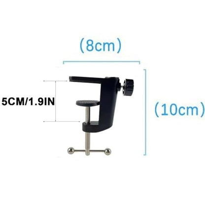 Metal Desk Clamp Universal C Shape Table Mounting Clamp for Microphone Suspension Boom Scissor Arm Stand Holder with Adjustable Screw Fits up to 2.16"/5.5cm Desktop Thickness-Black,White - color: Black