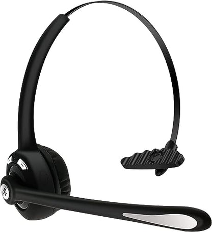 Trucker Bluetooth Headset with Microphone, Wireless Headphone with Microphone, Wireless Cell Phone Headset On Ear Design for Home Office Call Center Skype