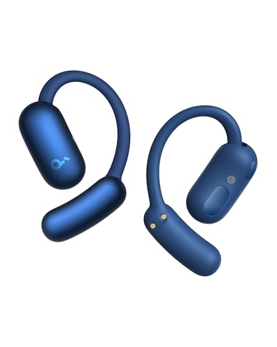 Soundcore AeroFit 2 by Anker Open Ear Earbuds, Open Ear Headphones, Earbuds | Real-Time Translation, 4 Adjustable Positions, 42H Playtime, Rich Bass, Hi-Res, IP55, AI Clear Calls, Wireless Charging - color: Abyss Blue, style: Standard