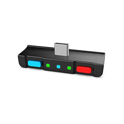 Bluetooth Audio Adapter with USB-C, Built-in mic, for Nintendo Switch, PS4, PS5, PC, Supports Headphones mic, aptX Low Latency, Dual Headphones, in-Game Voice Chat - color: Blue & Red
