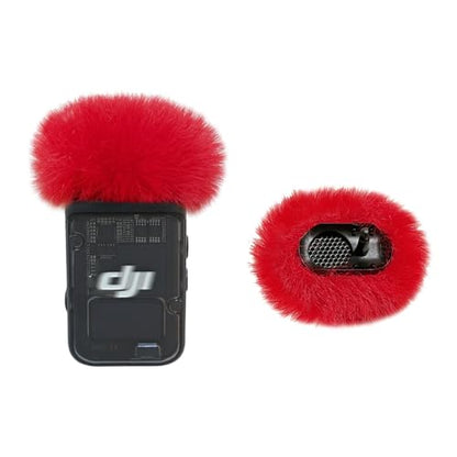 Microphone Windscreen Compatible with DJI MIC 2 (Not for DJI MIC 1) / OSMO POCKET Microphone Furry Wind Muff (2 Packs-Red) - color: red-2pcs