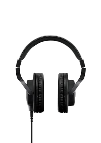 Yamaha HPH-MT5 스튜디오 헤드폰 - 3m 케이블 및 6.3mm 표준 스테레오 어댑터 플러그가 있는 접이식 모니터 헤드폰, 블랙