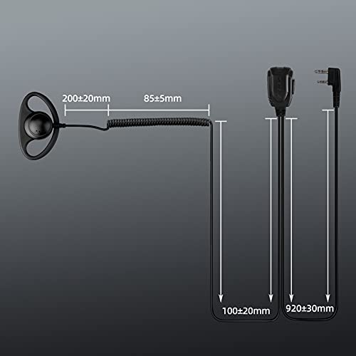 Retevis Walkie Talkie Earpiece with Mic, for RT22/RT68/RT21/H777/RT27 - style: D-Type with Coil Tube