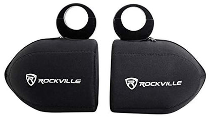 Rockville RWBC80 Neoprene Covers for 8" Wakeboard Tower Speaker Pair | Water/Moisture Protection, Durable Stitching, Strong Zipper, Snug Fit, Fits 7.8"-8.25" Diameter, 9.6"-10" Height, Marine Use