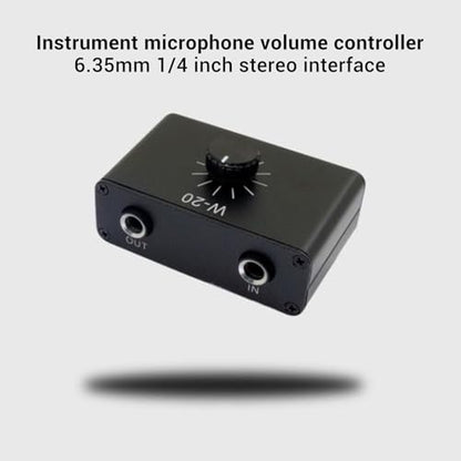 Zunate Line Volume Attenuator, 6.35mm 1/4 Inch Inline Audio Level Controller with Knob, Passive Signal Adjuster for Dynamic Microphones, Guitars, Keyboards, Studio Monitor Line Control
