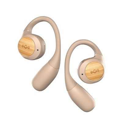 House of Marley Liberate Open-Ear True Wireless Earbuds, 20 Hrs Total Playtime, Quick Charge, Built-in Microphones, 12mm Drivers, Sustainable and Eco-Friendly Design (Cream) - color: Cream