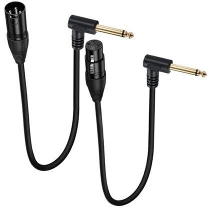 90 Degree Right Angle 1/4 Inch TRS to XLR Male Balanced Signal Interconnect Cable Quarter inch to XLR Patch Cable 0.5m(6.35mm Mono Male) - color: 6.35mm Mono Male
