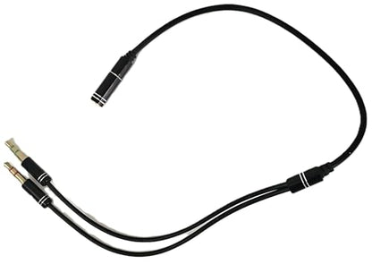 3.5mm Auxiliary Audio Splitter Cable Separate Gaming Headset TRRS to Microphone & Headphone Port Independent (12inch / 30cm)