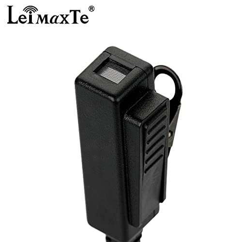 Two Way Radio Headset Compatible with Baofeng, Kenwood 2 Pin Walkie Talkie Surveillance Earpiece with Mic PTT, Acoustic Tube - color: Black Cable