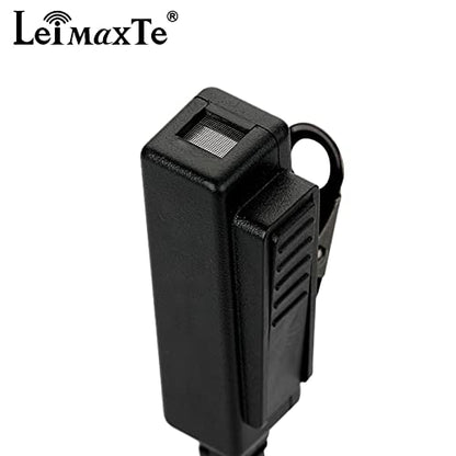 Two Way Radio Headset Compatible with Baofeng, Kenwood 2 Pin Walkie Talkie Surveillance Earpiece with Mic PTT, Acoustic Tube - color: Black Cable