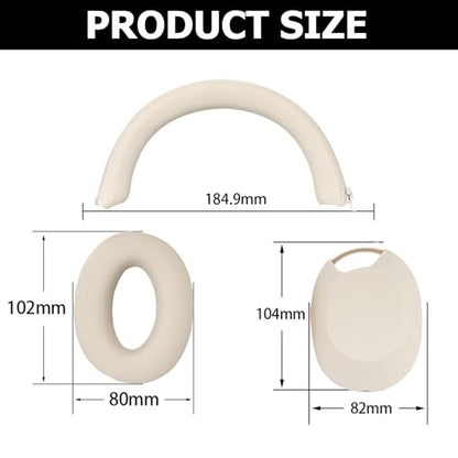 3 Set Case Cover for Sony WH-1000XM5 Headphones,Embody Ear Pad Cover/Headband Cover/Ear Cover Soft Silicone Headphones Accessories（Off White） - color: Off White