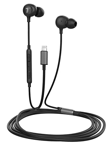 Thore Compatible with iPhone Earbuds (Apple MFi Certified) Lightning Connector in-Ear Earphones (V60) Wired Headphones with Microphone for iPhone 14 Pro Max/13/12/11/XR/Xs - Black - color: Black