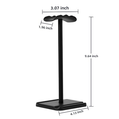 Headphone Stand, Headset Holder with Phone Holder for Desk Office Gaming | TPU-Padded Headrest, Aluminum Pole, Anti-Slip ABS Base, Universal Earphone Stand, 1 Pack Black - color: Black