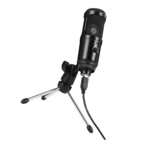 Kisangel USB Condenser Microphone Set for Streaming and Gaming Cardioid Polar Pattern Laptop Compatible Mute Button and Headphone Jack for Video Calls and Podcasts Style