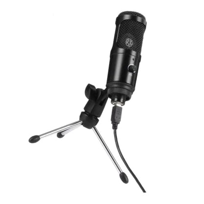 Kisangel USB Condenser Microphone Set for Streaming and Gaming Cardioid Polar Pattern Laptop Compatible Mute Button and Headphone Jack for Video Calls and Podcasts Style