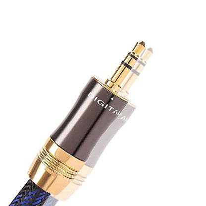 Dual Shielded (OD 8.0mm) 3.5mm AUX to 2 RCA Audio Adapter Cable (10FT) - size: 10 Feet